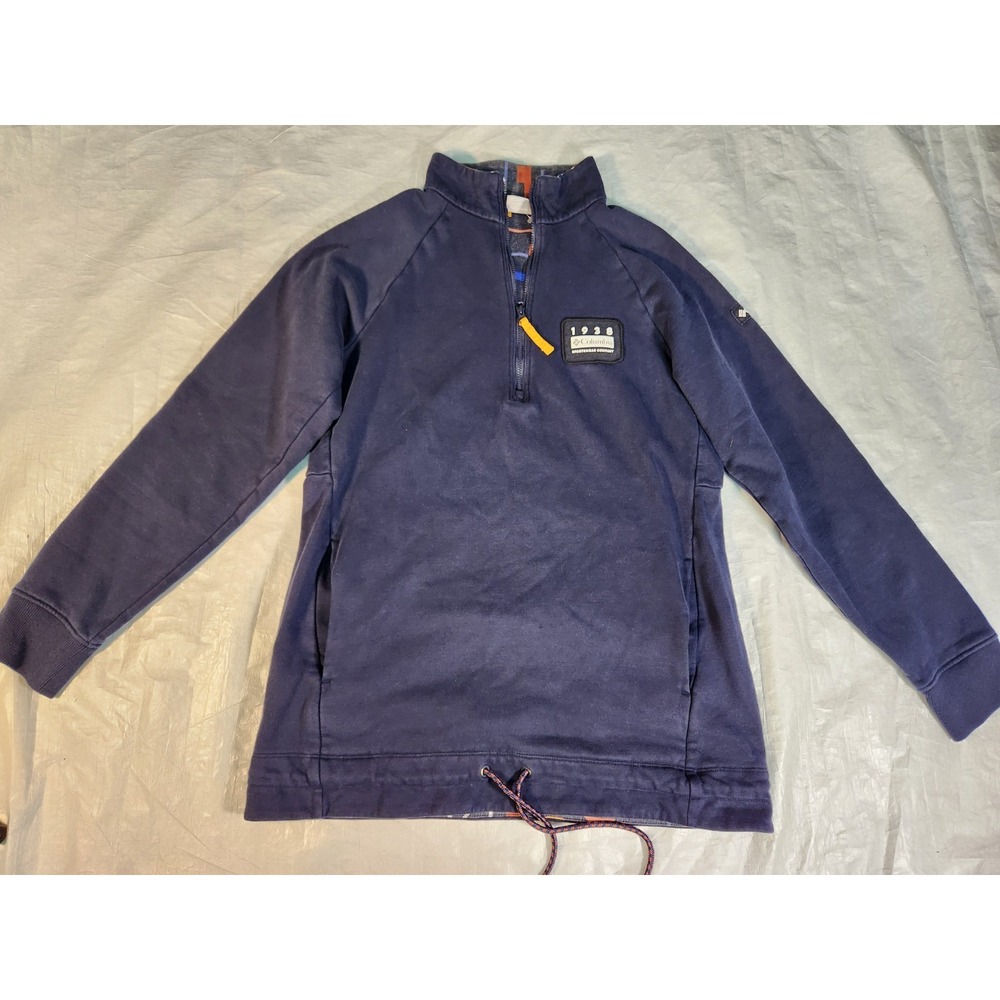 Columbia Womens Lodge II Tunic 1/4 Zip Medium Navy Blue Pullover Jacket Top M